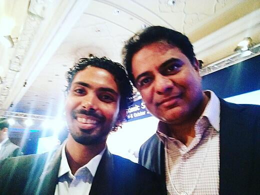 With the IT Minister of Telangana, Mr. K. T. Rama Rao