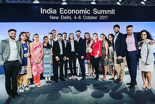 Global Shapers with Alia Bhat and Karan Johar at the India Economic Summit
