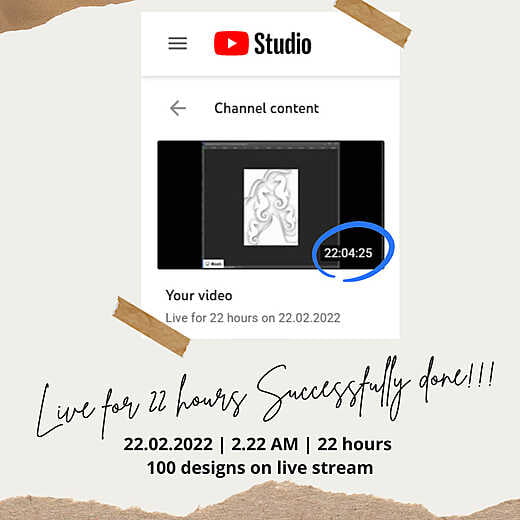 When I went live on youtube for 22 hours to create digital art live on 22.02.2022